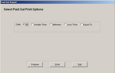 Paid Out Report