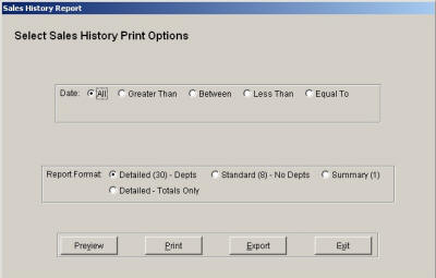 Reports - Sales History Report