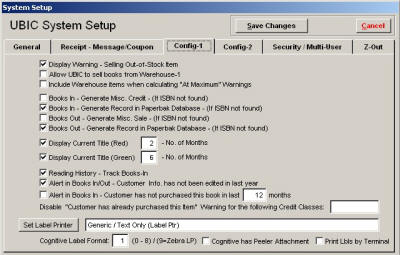 Utilities - System Setup - Config 1