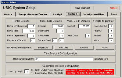 Utilities - System Setup - Config 2