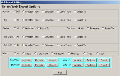 Utilities - Web Export Options